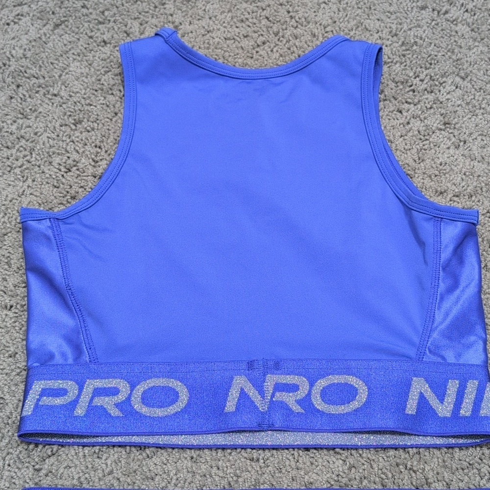 Nike Pro Mid Rise Shine Sports Bra And Shorts Set XS Top Small Bottoms - Picture 8 of 13